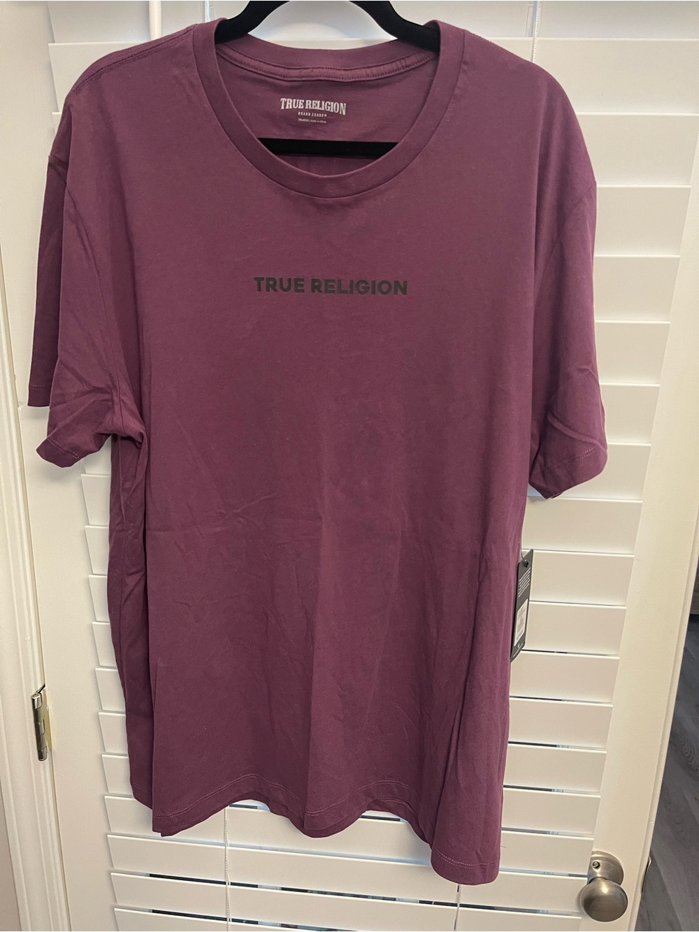 True Religion Men's Plum Logo Crew Neck Tee